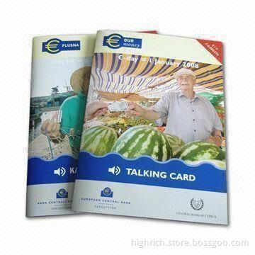 Greeting Card with Sound, Made of 230g White Paper Card Material, Customized Designs are Accepted